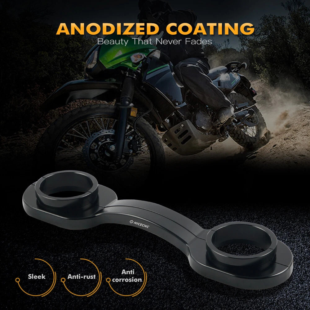 Front Fork Brace Stabilizer for Kawasaki KLR650 (2008–2024) - Anodized Aluminum