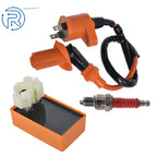 CDI Box Ignition Coil Spark Plug for GY6 Scooter (50CC-150CC)