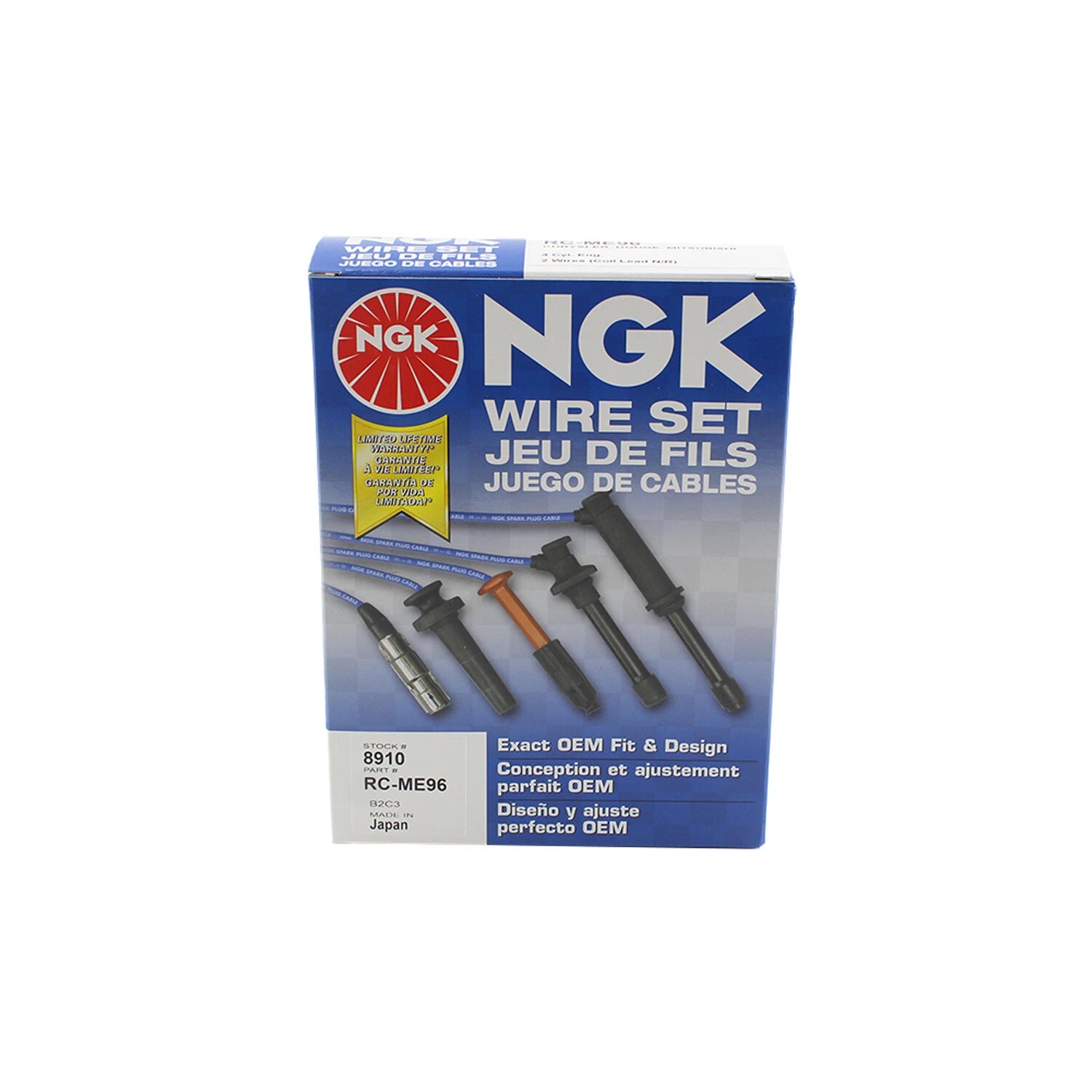 NGK ME96 Spark Plug Wire Set for Mitsubishi Eclipse Galant Lancer Mirage (1990–2005)
