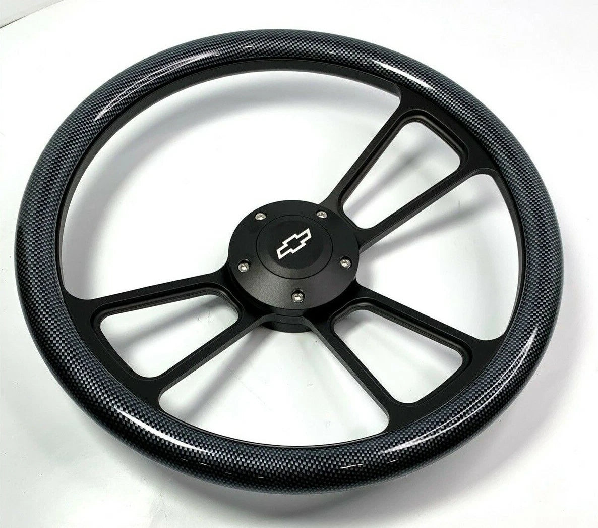 14 inch Black Steering Wheel Gloss Carbon Fiber for Toyota (2005–2015)