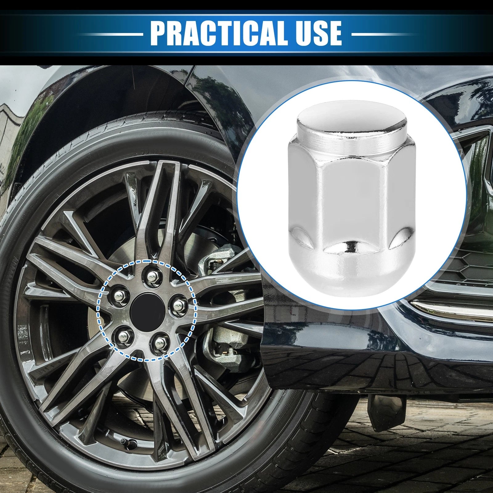 5 Pcs M14 x 1.5 Wheel Lug Nuts for Honda Civic (2017–2021) No. 90304SJAA91/6113131