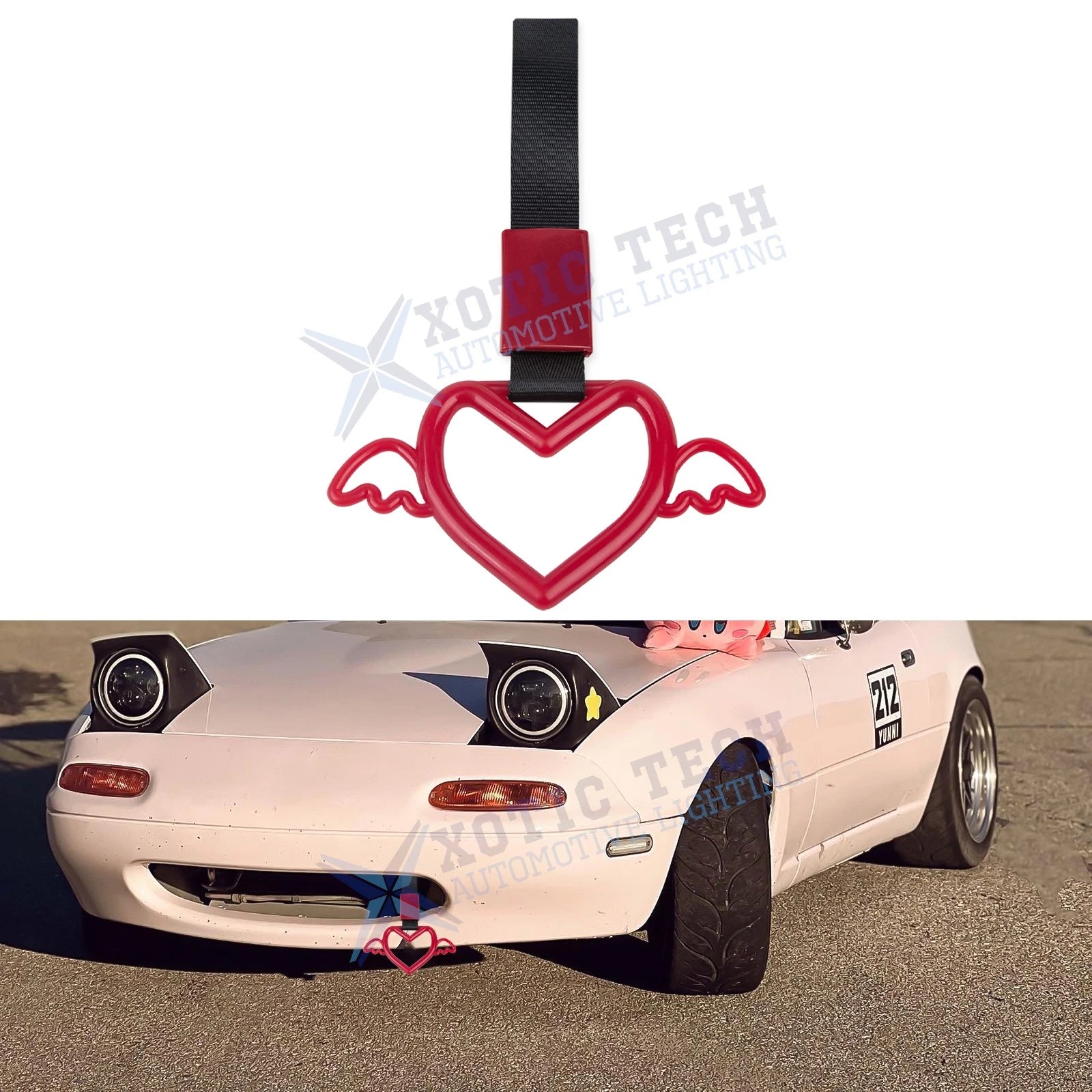 Tsurikawa Hanger Wing Heart Warning Ring for Japanese Car (—)