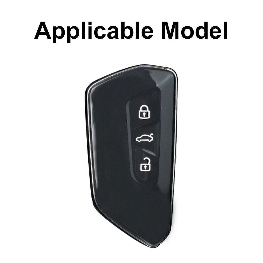 Black Carbon Fiber Remote Key Cover Case for VW Golf MK8 (2020-2021)