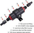 Inline Fuel Filter 100 Micron Cleanable 6AN Adapter for Universal Applications