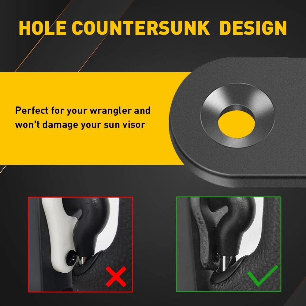 Set of 2 Black Sun Visors for Jeep Gladiator JL Wrangler (2018–Present)