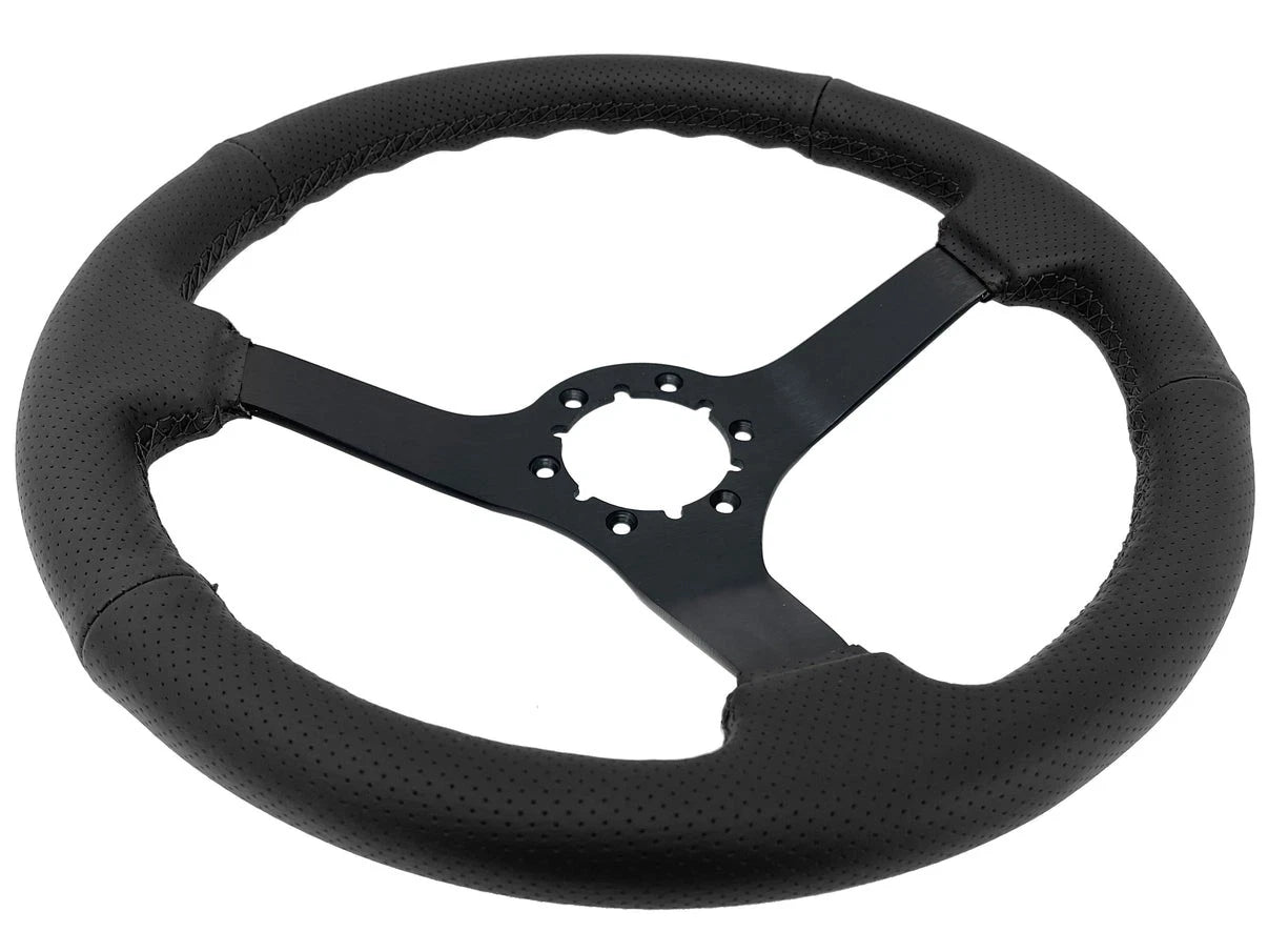 Perforated Black Leather Steering Wheel Kit for Chevy Camaro (1969–1994)