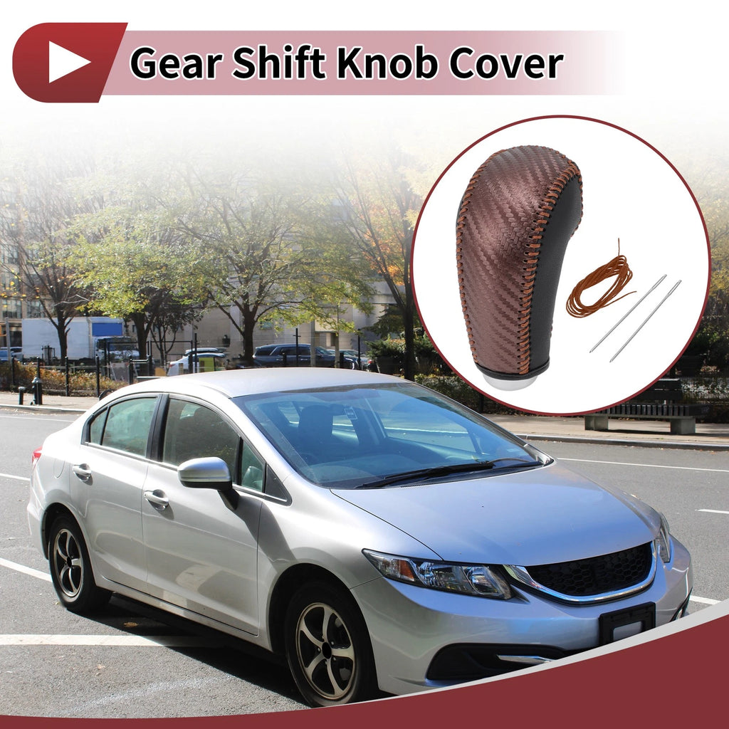 Gear Shift Knob Cover for Subaru Forester (2014–2017) Brown Carbon Fiber