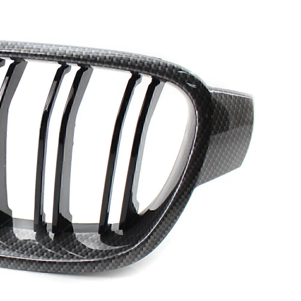 M3 Style Gloss Black Carbon Fiber Look Grilles for BMW F30/31 (2012-2018)
