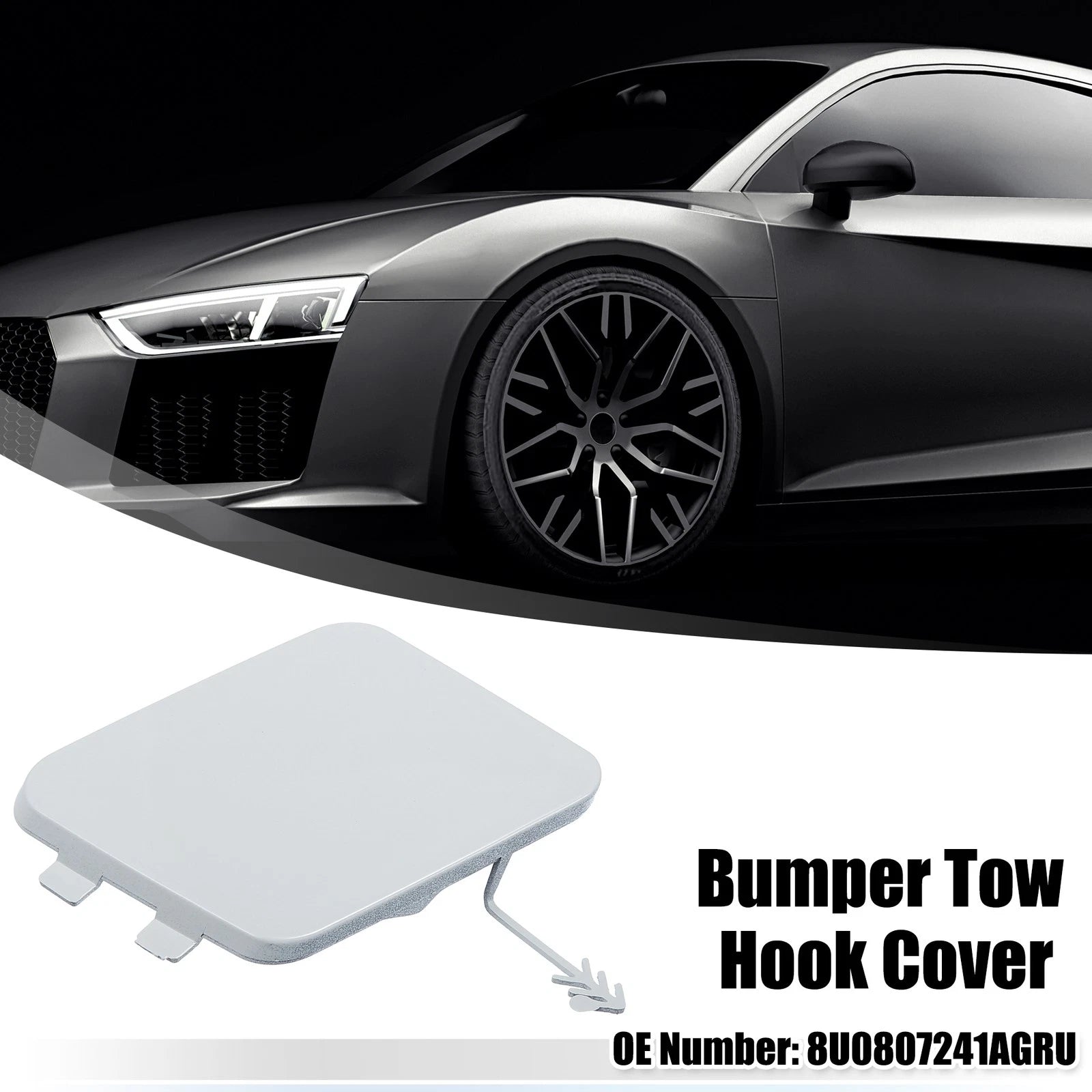Tow Hook Cover for Audi Q3 (2015–2021) - Front Bumper Eye Hole - White