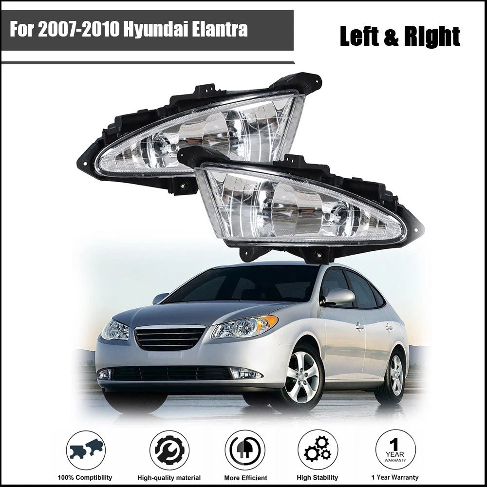 Fog Lights for Hyundai Elantra (2007–2010) with Wiring Kit & Switch