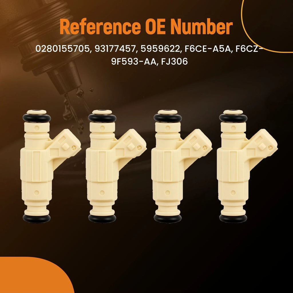 4PCS Fuel Injector for Ford Escort SE Sedan (1998–2002)