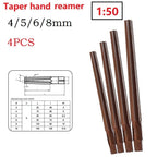 Set of 4 Conical Degree Manual Pin Taper Shank Hand Reamers 4/5/6/8mm