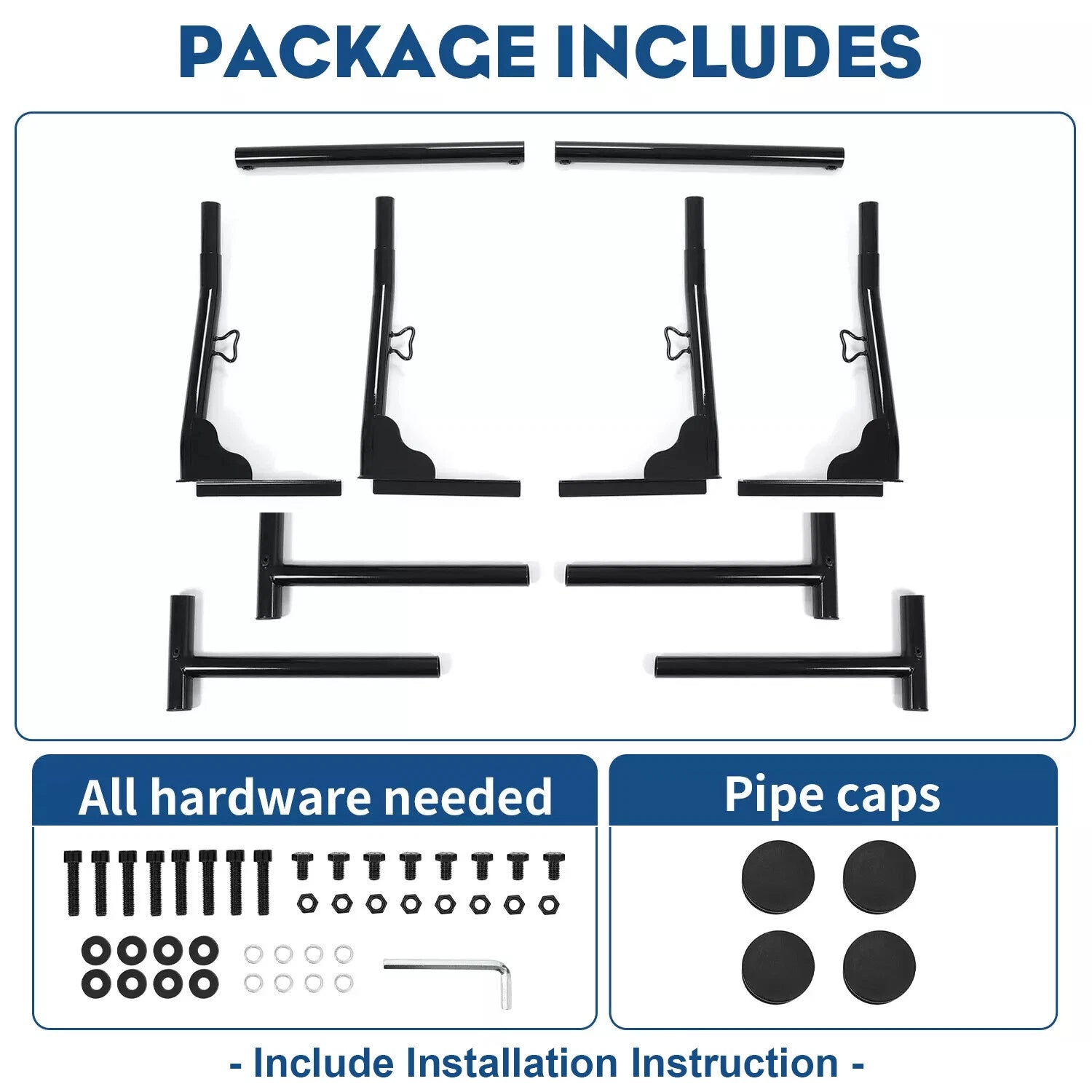 Adjustable Steel Ladder Rack for Pickup Truck Bed (Universal)