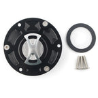 CNC Fuel Gas Tank Cap for Kawasaki Ninja 250R EX250 (2008–2012), EX300 (2013–2014) Silver