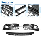 Set of 1 Front Lower Bumper Grille for Audi Q5 (2017) No. 8R0807681S Black