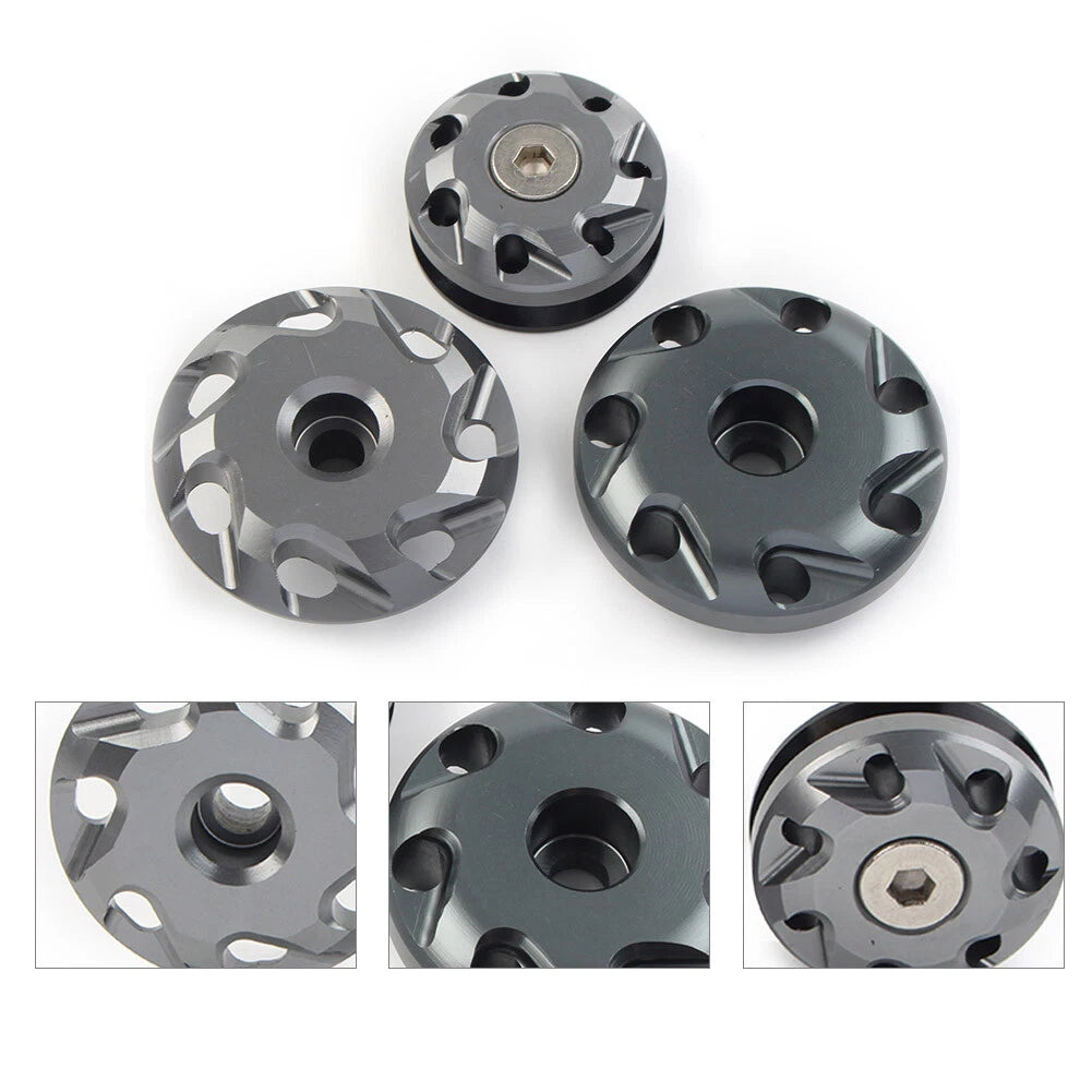 3X CNC Frame Hole Covers Fairing Bolts Caps for Kawasaki Ninja 1000 Z1000 Z1000SX