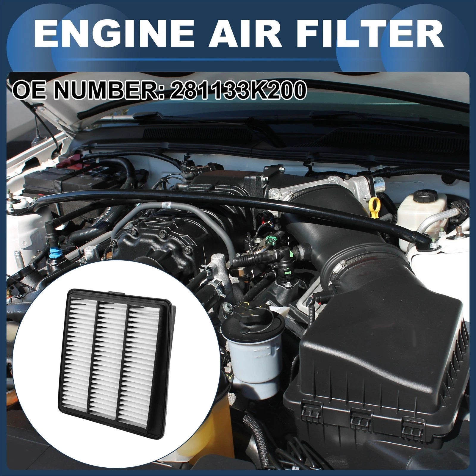 Car Engine Air Filter No. 281133K200 for Hyundai Sonata 3.3L (2006–2010)