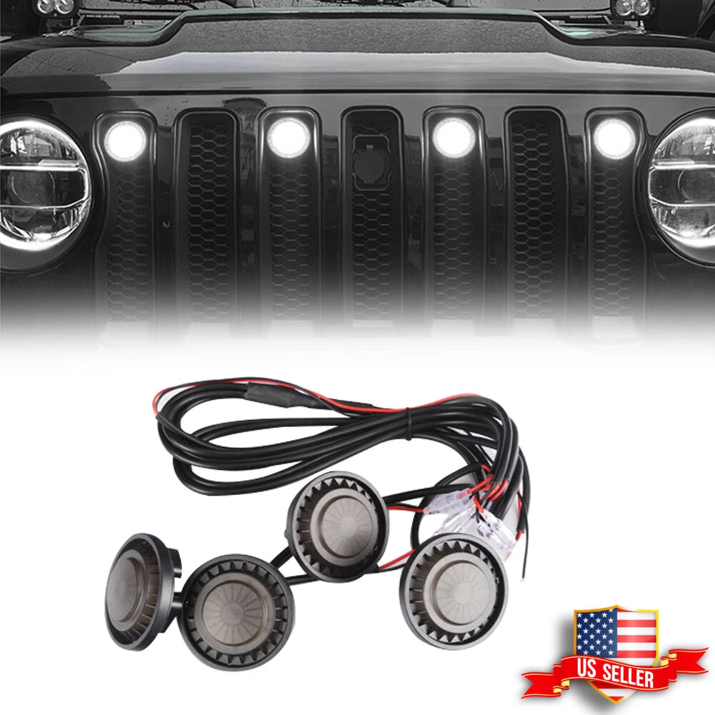 LED Front Grille Marker Lights Kit for Jeep Wrangler JK (2007–2018)