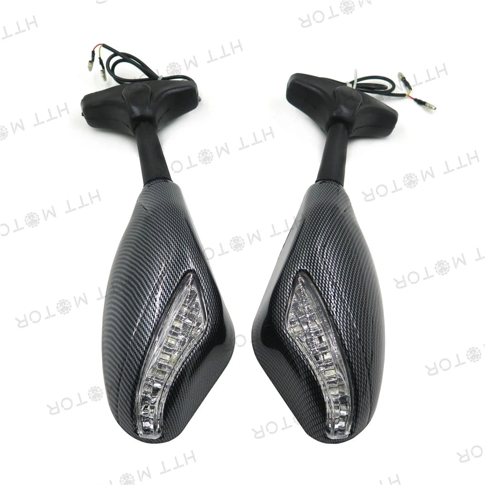 LED Turn Signal Side Mirrors for Honda CBR600 F4/F4i, Suzuki GSXR1000, 750, ZX9R