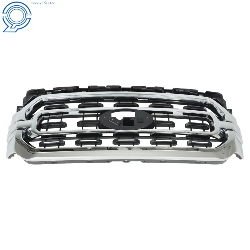 Front Bumper Grille for Ford F150 XLT (2021-2022) Black Chrome
