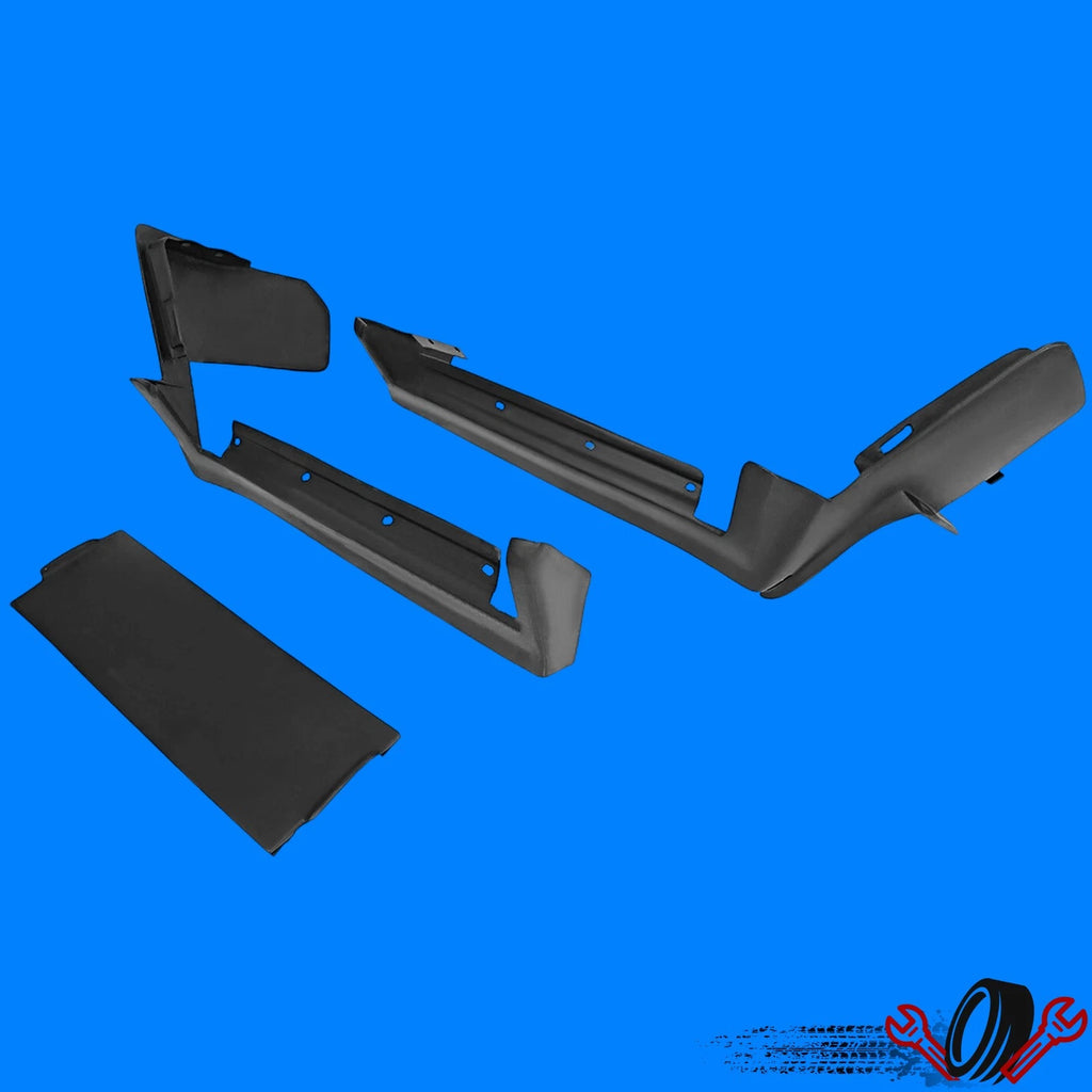 Set of 3 Rear Bumper Fillers for Cadillac Seville (1980–1985) Black Fiberglass
