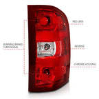 Chrome Red Clear Lens Tail Light Assembly for 2007–2014 Chevy Silverado 2500HD