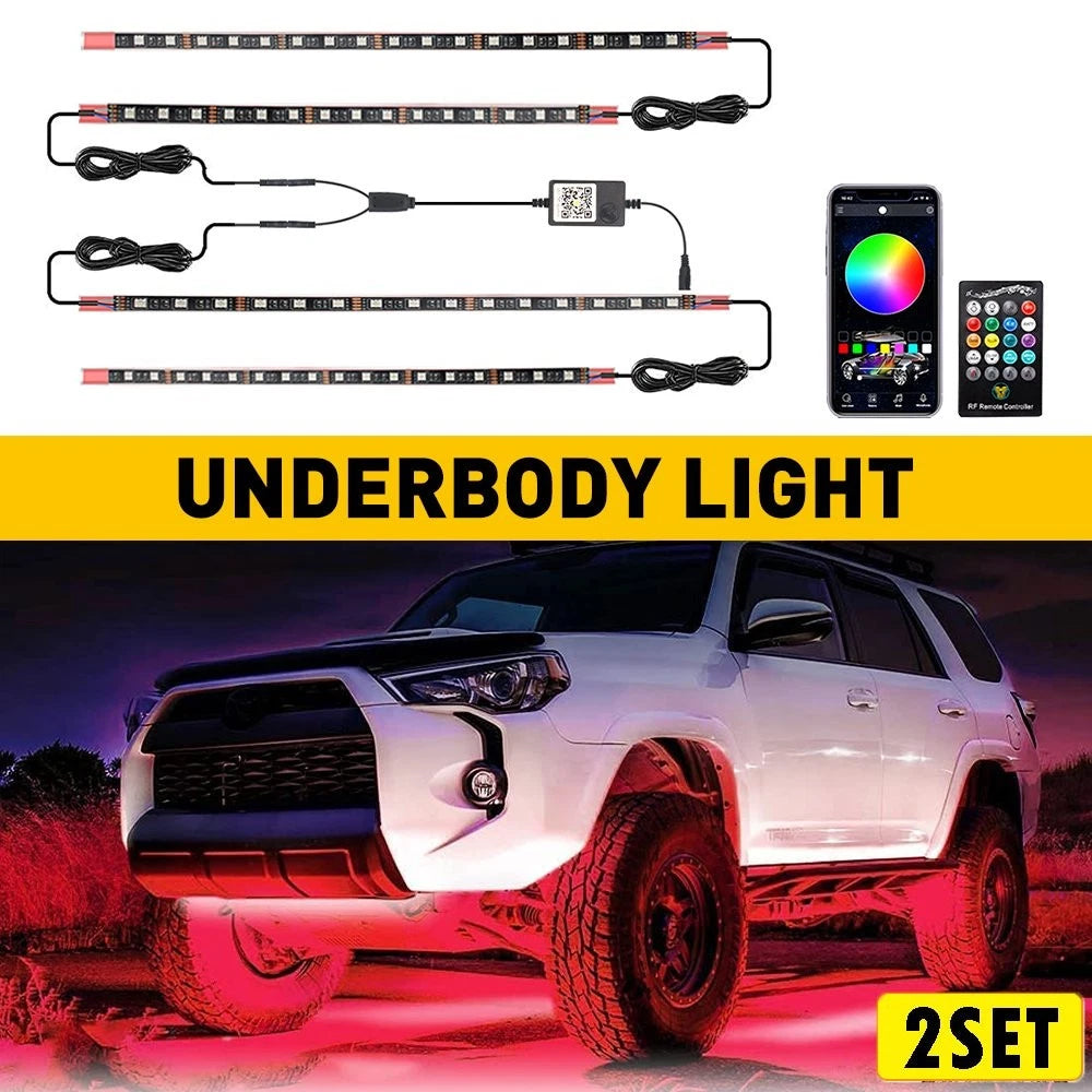 2X RGB LED Neon Chassis Light Kit for Honda Subaru Nissan