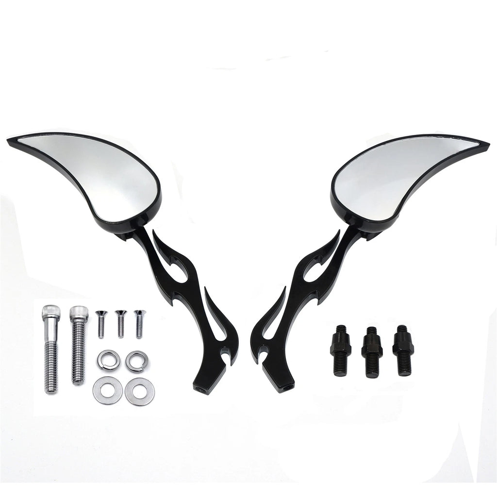 Teardrop Flame Mirror for Harley Softail Fatboy Sportster