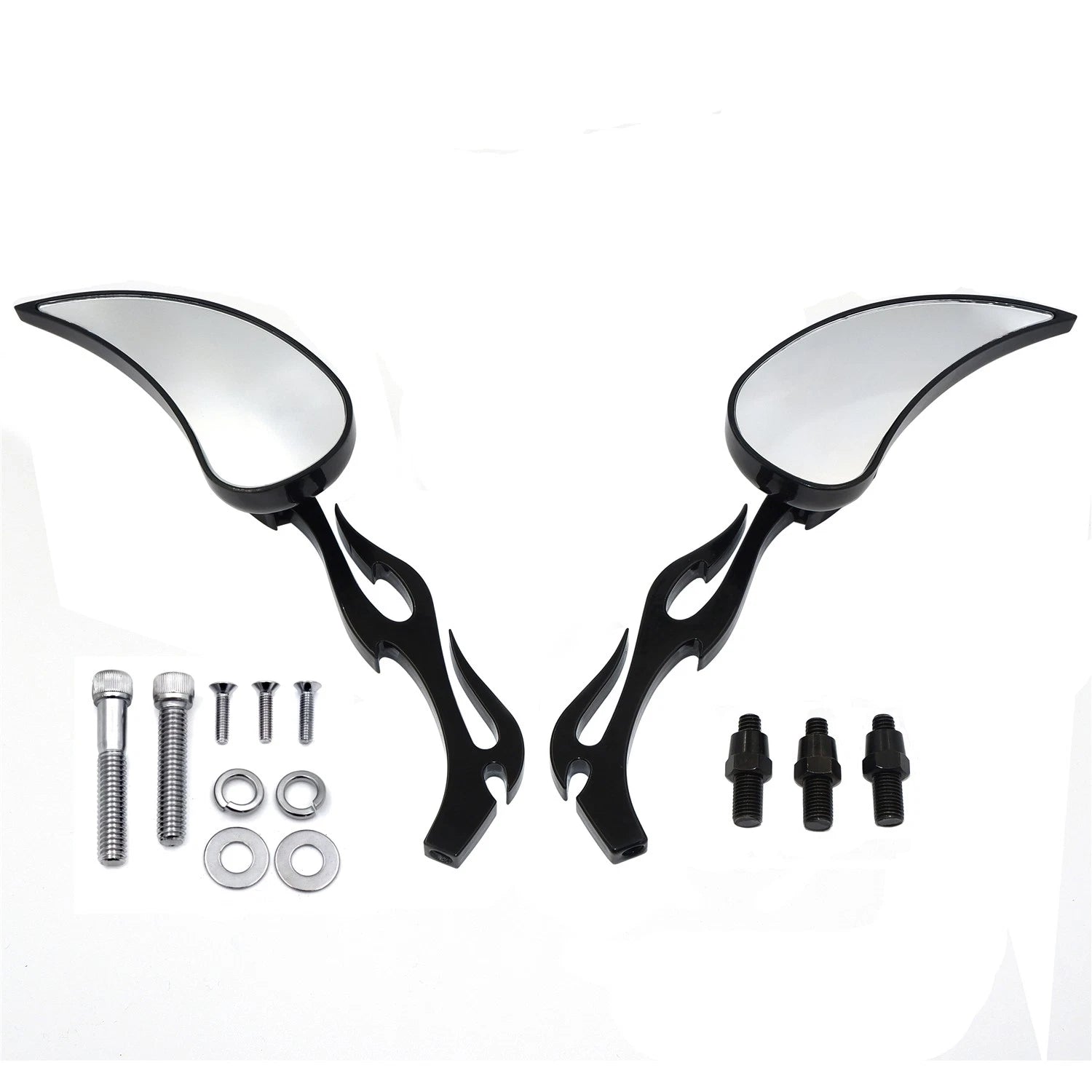Teardrop Flame Mirror for Harley Softail Fatboy Sportster