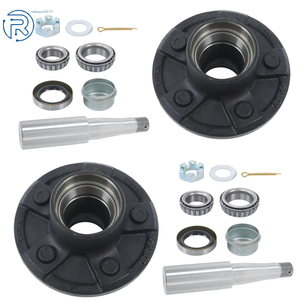 2X Trailer Idler Hub for 3500lbs Axle (5 on 4.5", Round Spindle)