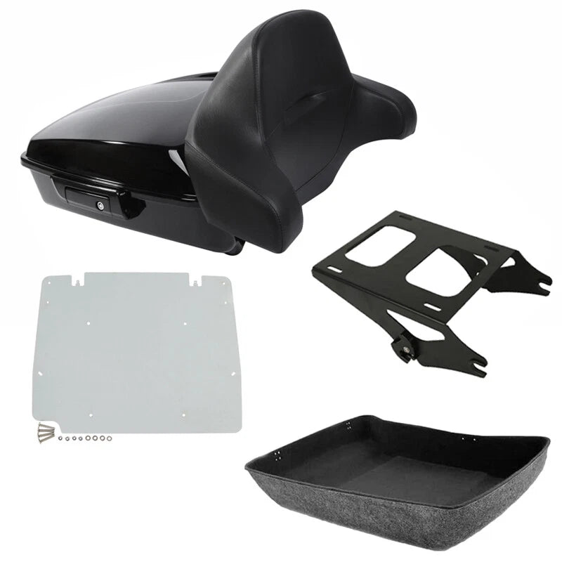 Black Chopped Trunk Pad Mount Plate for Harley CVO Road Street Glide (2014–2026)