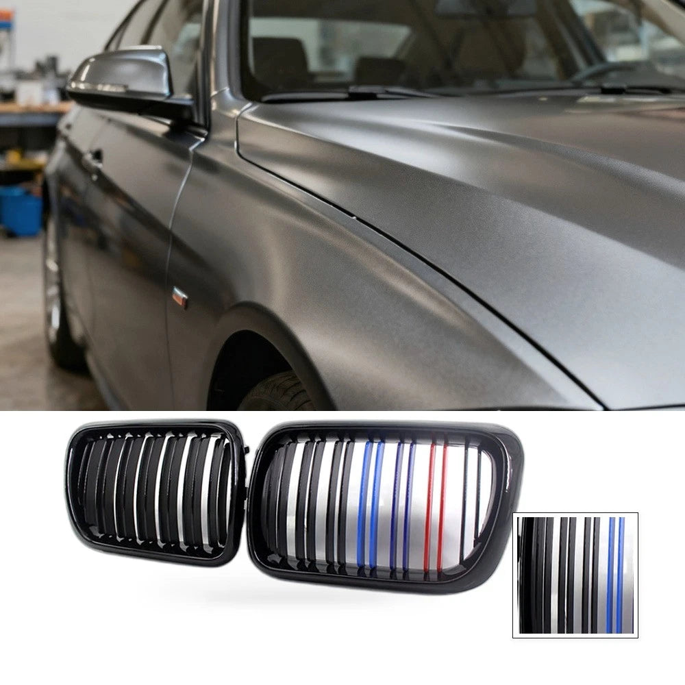 Black Tri-Color M-Style Front Grille for BMW 3 Series E36 (1997–1999)