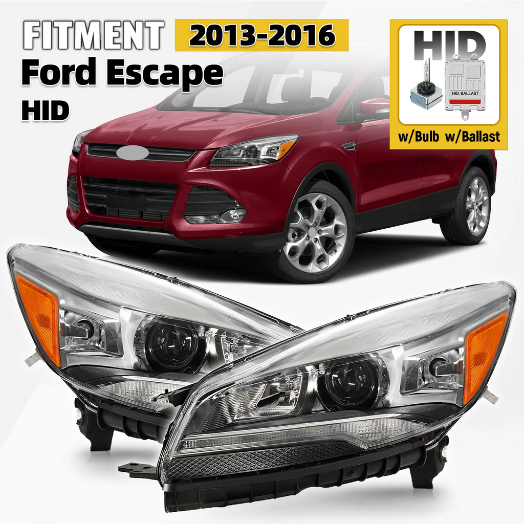 HID/Xenon Headlight Set for Ford Escape (2013–2016) w/Bulb & Ballast