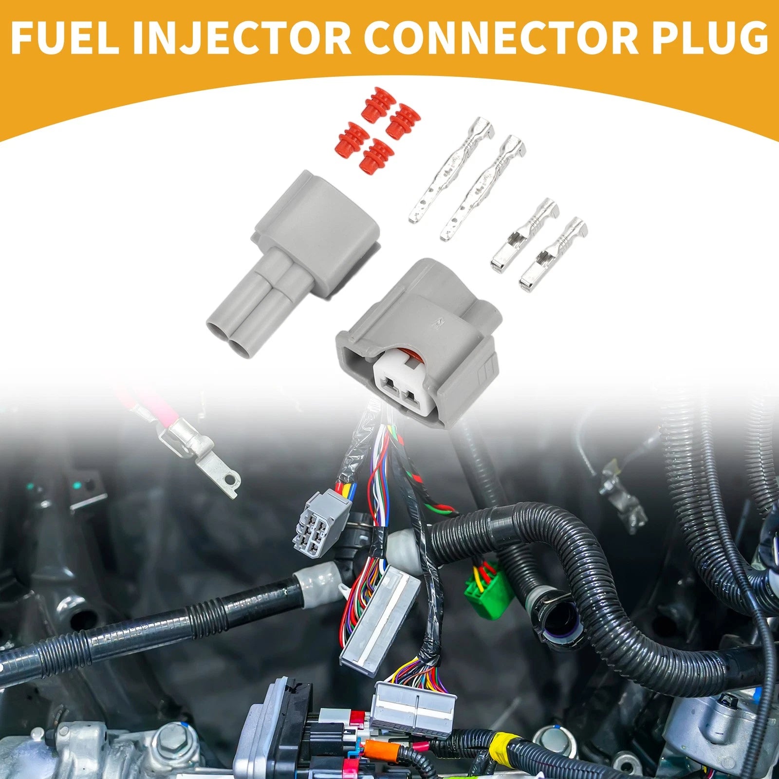 2 Pin Fuel Injector Connector Plug for Toyota (No. 9098011875)