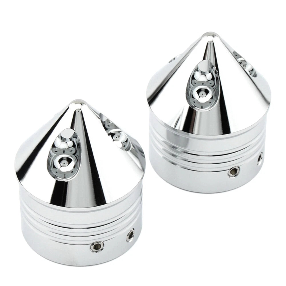 1 Pair Front Wheel Axle Nut Covers for Harley Touring Road Glide Dyna Softail (–)