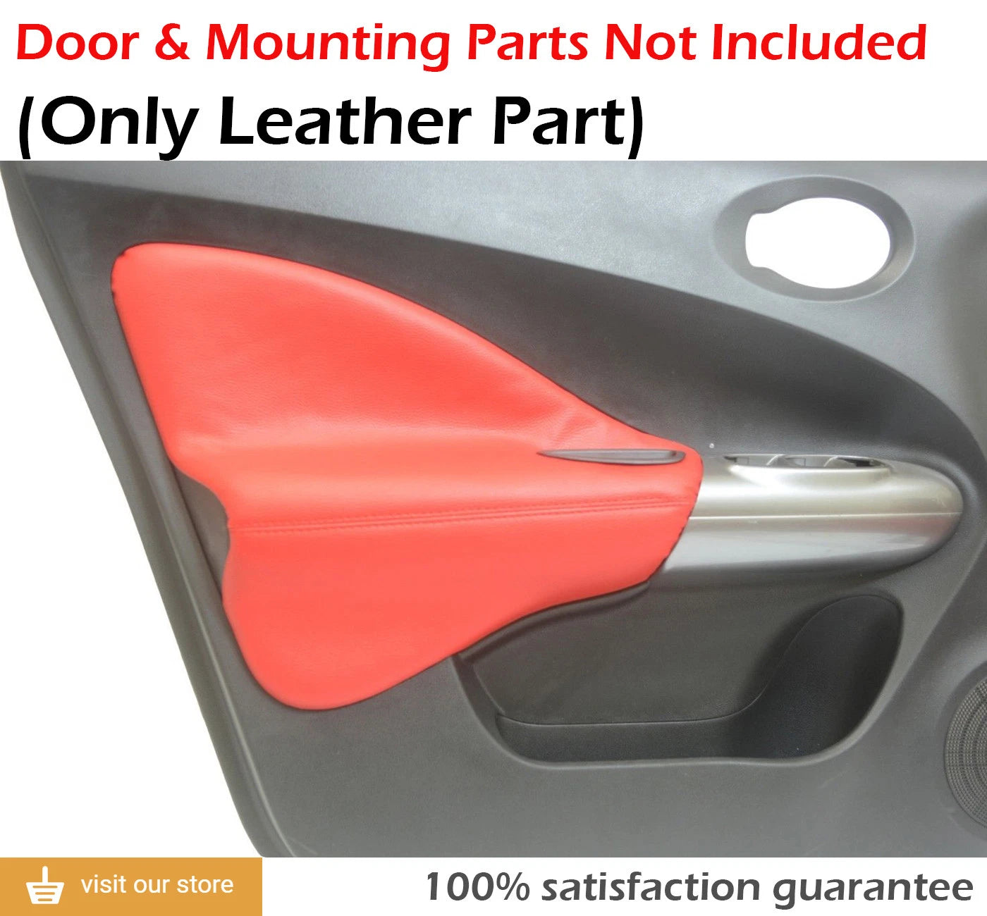 Front Door Panel Leather Cover for Nissan Juke (2011–2017) Red