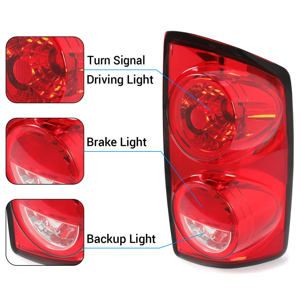 Tail Light for Dodge Ram 1500 2007-2008 & Ram 2500/3500 2007-2009 Passenger Side