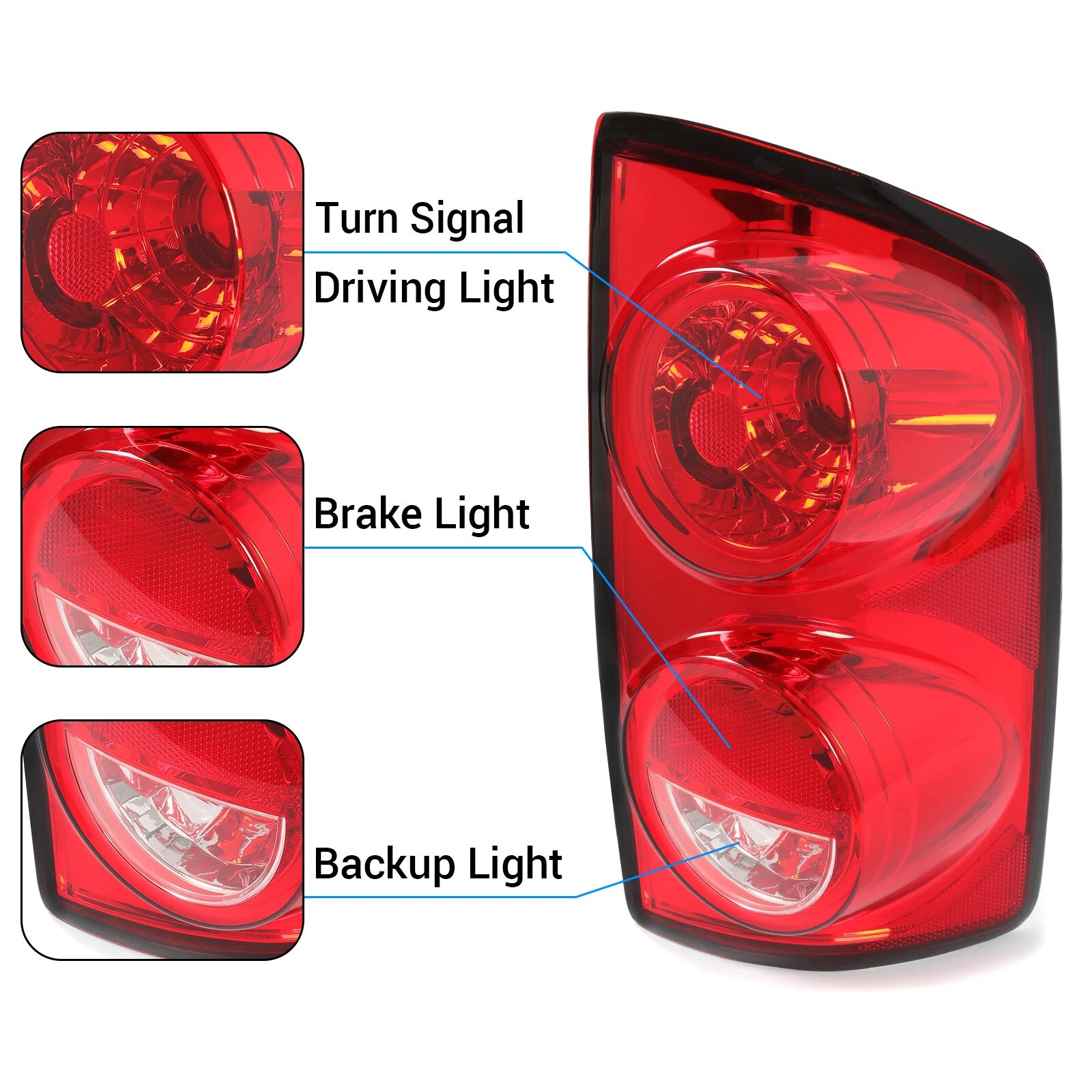 Tail Light for Dodge Ram 1500 2007-2008 & Ram 2500/3500 2007-2009 Passenger Side