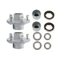 Set of 2 Galvanized Trailer Hub Kits for 3500 lbs Axle (5 on 5)