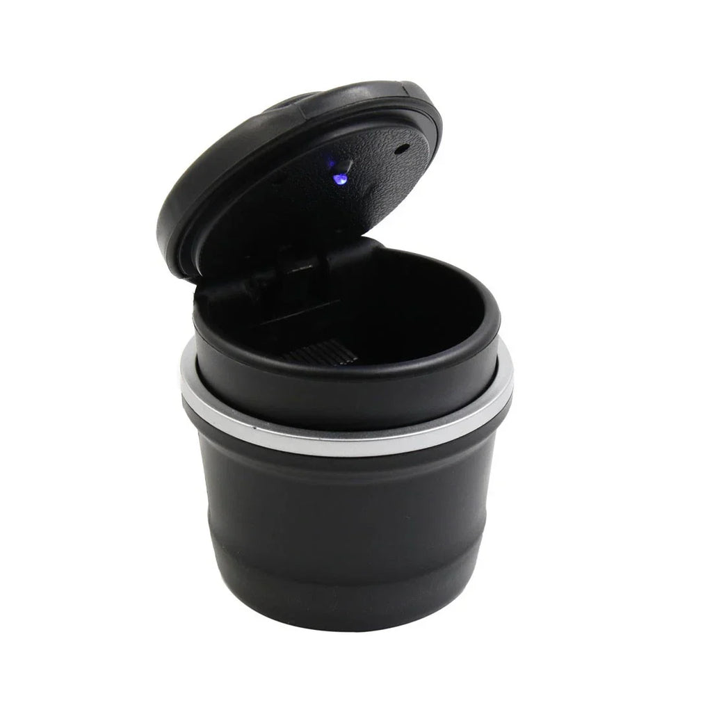 Ashtray Holder for BMW - Blue LED Light Black Shell, Smoke Removal