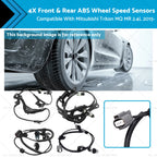 4X ABS Wheel Speed Sensors for Mitsubishi Triton MQ (2015–2020)
