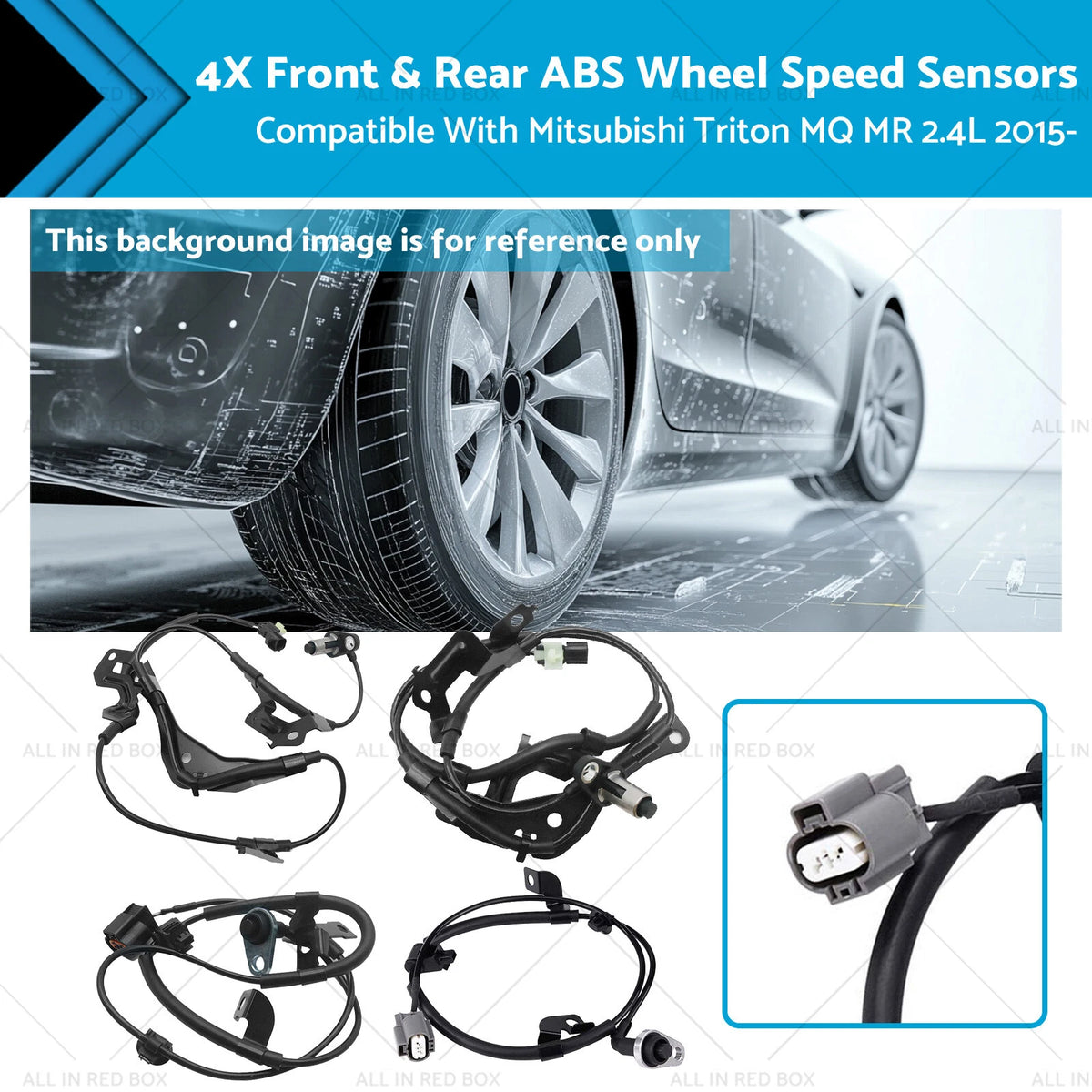 4X ABS Wheel Speed Sensors for Mitsubishi Triton MQ (2015–2020)