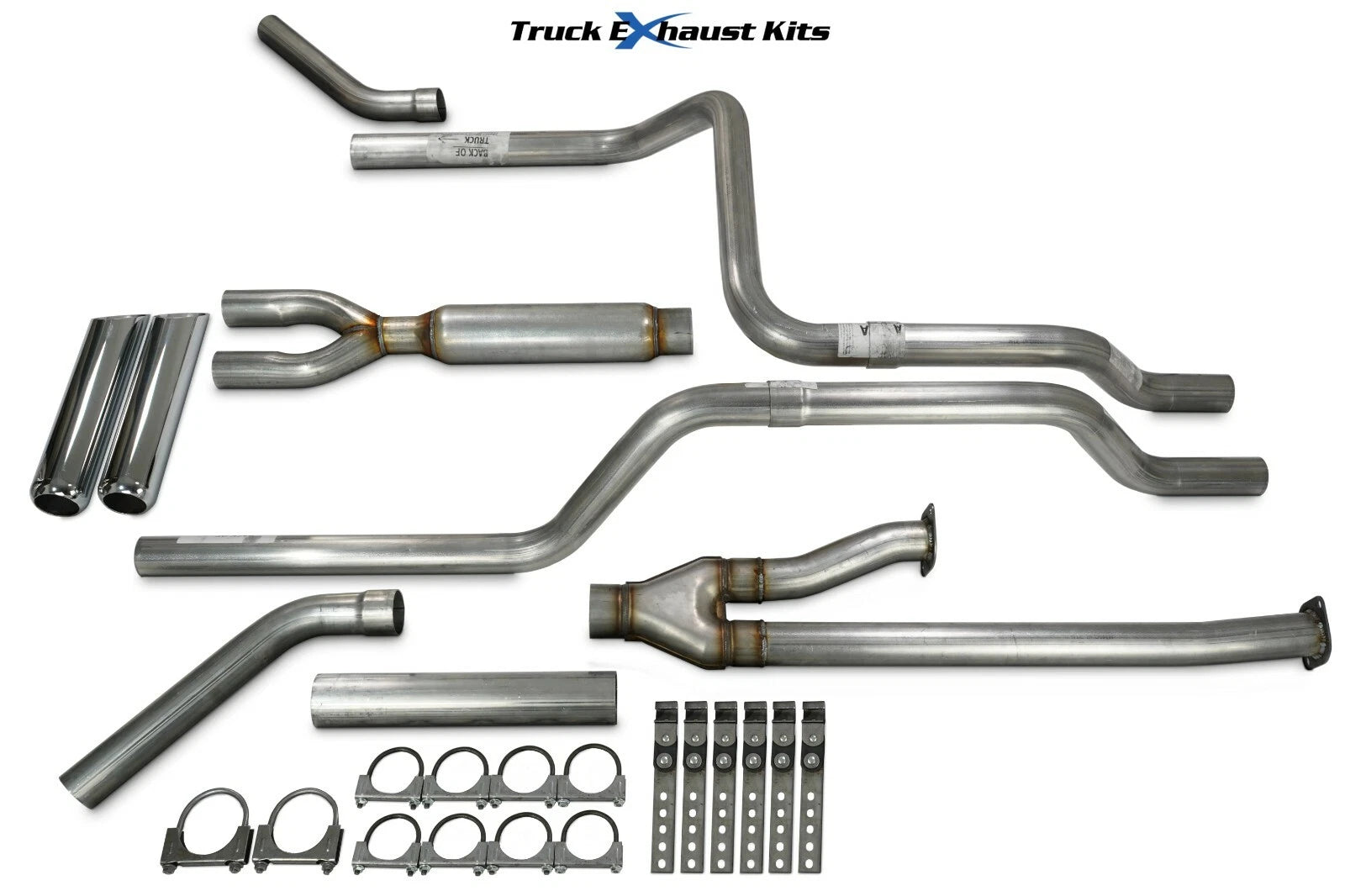 2.5" Dual Exhaust Kit for Toyota Tundra (2014–2021) Glasspack Chrome Tip