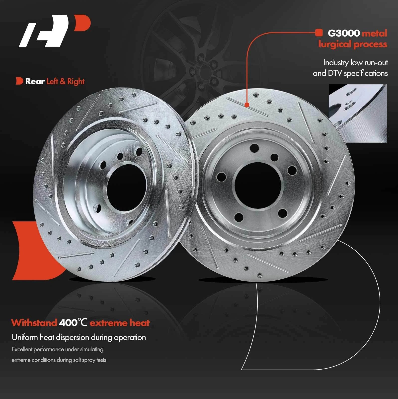 Drilled Brake Rotors for BMW 323Ci 323i 325Ci 328i (2000–2006)
