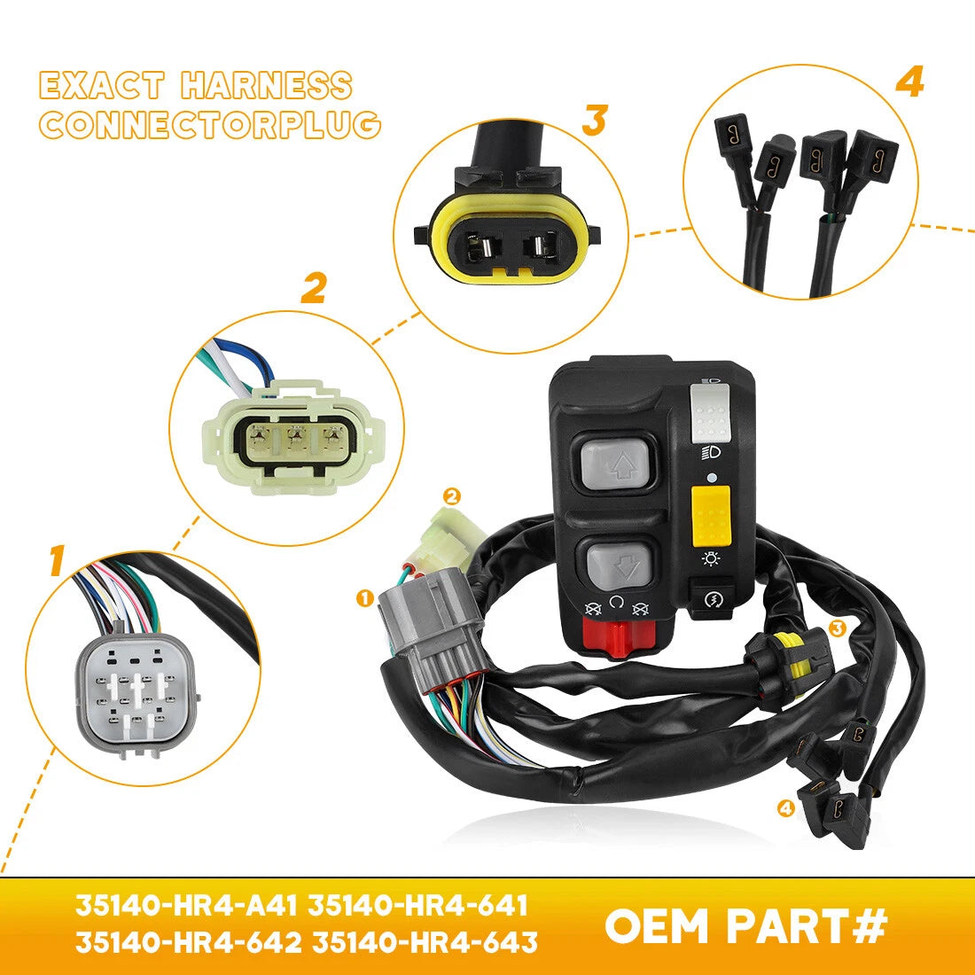 Handlebar Switch Electric Shift Start Stop Headlight for Honda Foreman 500 (2014–2019)