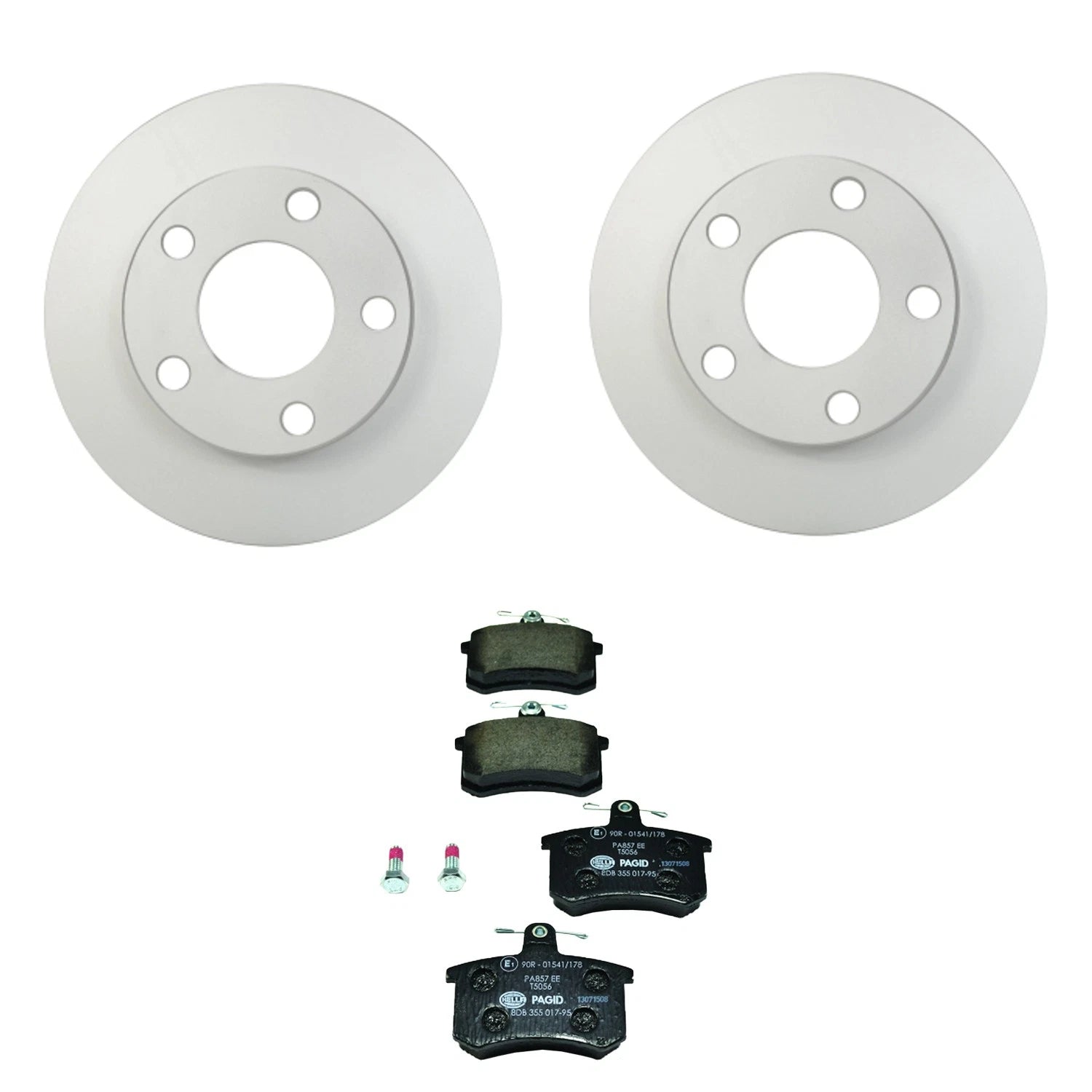 Set of 2 Hella Rear Rotors Low-Met Disc Brake Pad Kit for A4 Quattro (1996–2001)