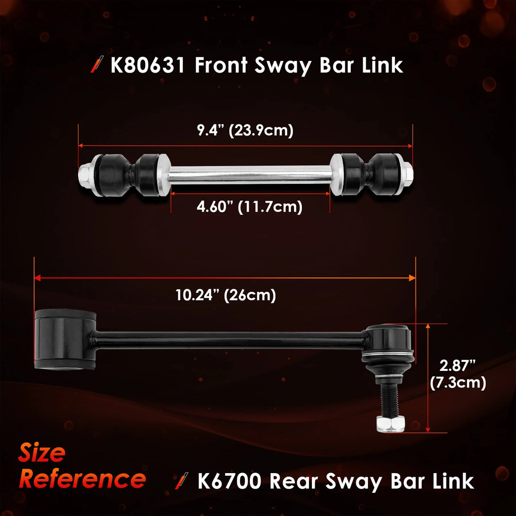Set of 4 Front Rear Sway Bar Links for Chevy Tahoe Suburban 1500 Avalanche Yukon (2000–2006)