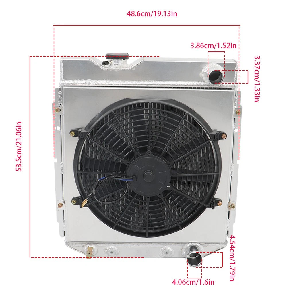 3 Row Radiator with Shroud Fan for Ford Mustang (1964–1966) & Mercury Comet (1960–1965)