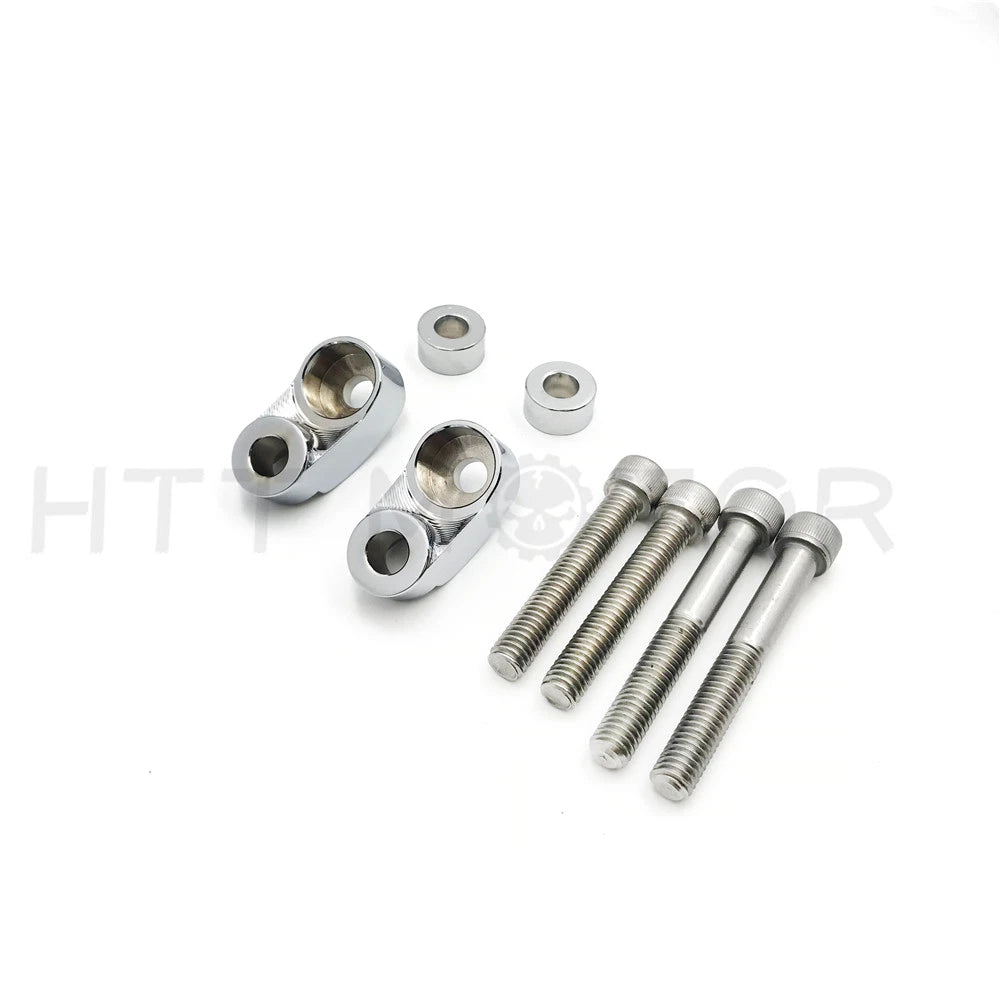 39MM - 49MM Chrome Front Turn Signal Relocation for Harley Dyna FXR Sportster