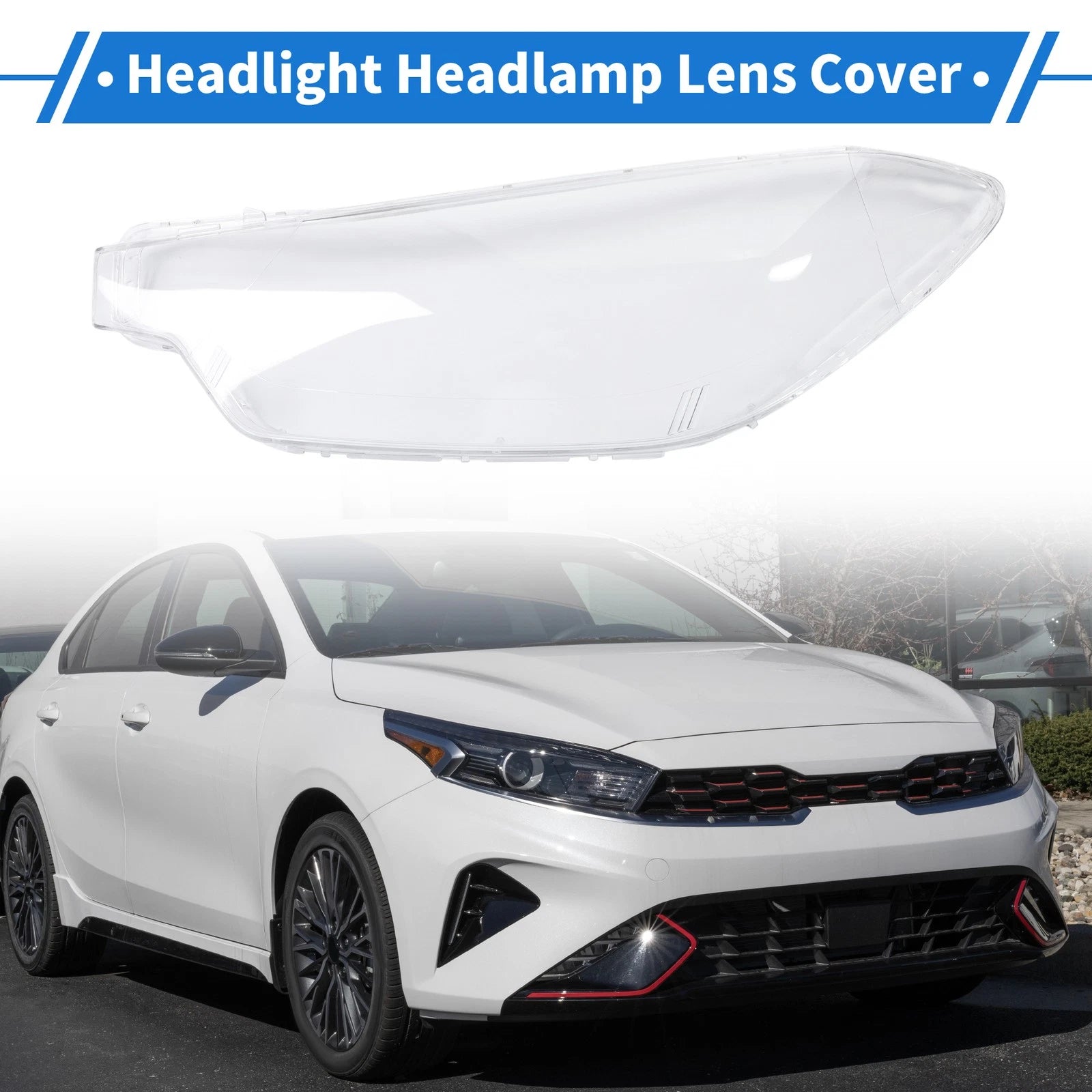 1 Pcs Headlight Lens Cover for Kia Forte (2013–2015) PC Clear